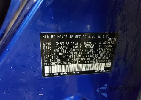 2018 Honda Fit Lx из США, поврежденный, VIN 3HGGK5H4XJM731127